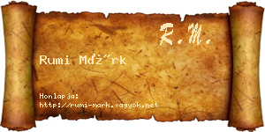 Rumi Márk névjegykártya
